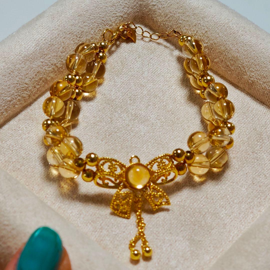 ​【金運・一点物】 シトリンブレスレット 天然石 S925 プリンセスデザイン