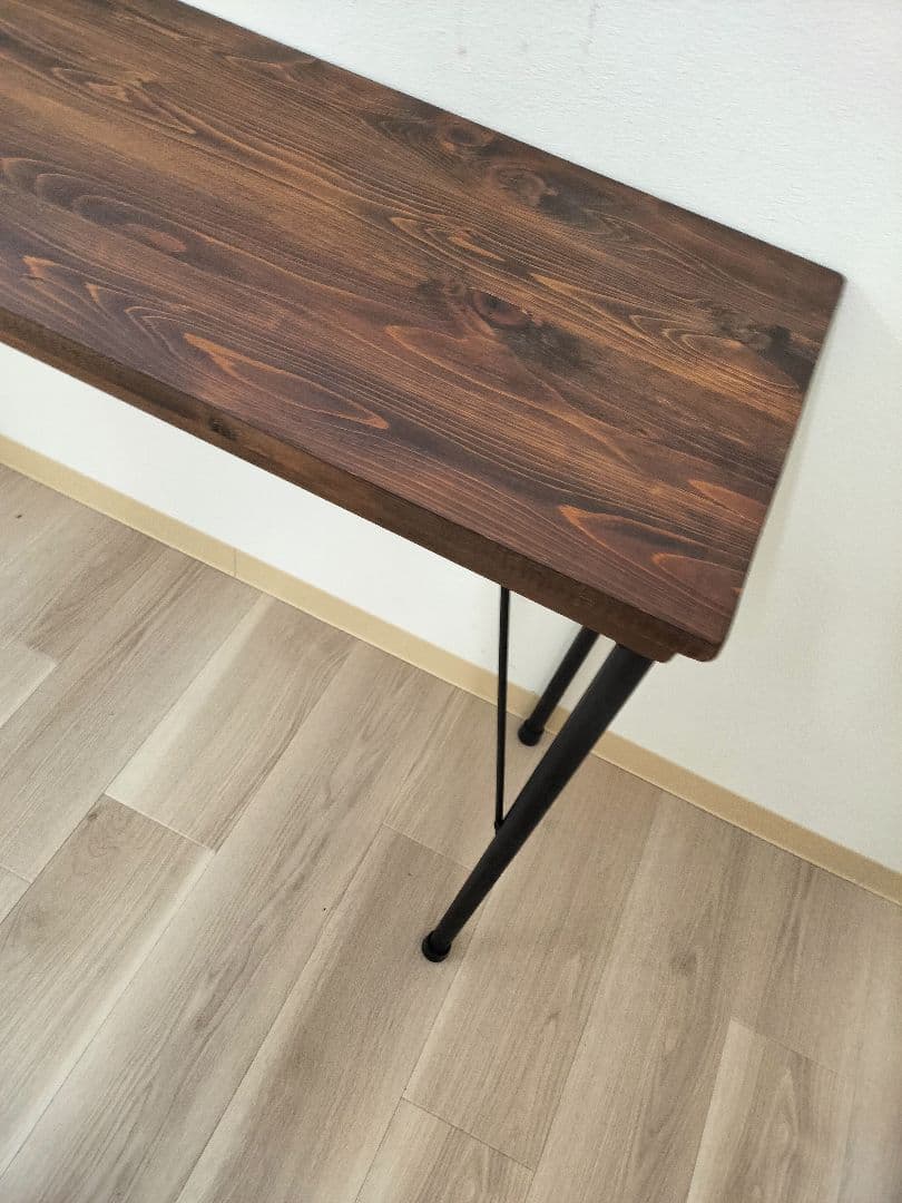 ウォールナット色　カウンターテーブル　机　パソコンデスク　幅100