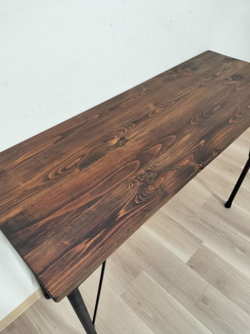 ウォールナット色　カウンターテーブル　机　パソコンデスク　幅100