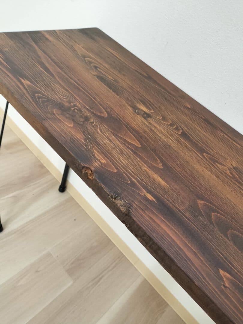 ウォールナット色　カウンターテーブル　机　パソコンデスク　幅100