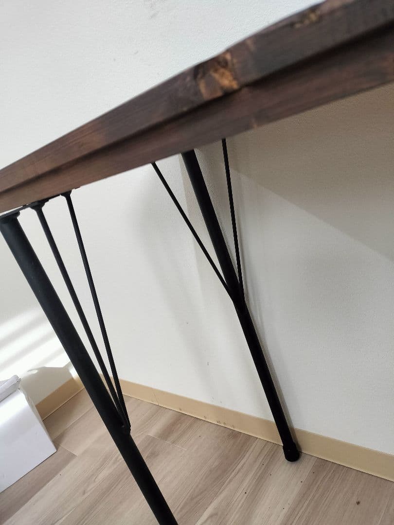 ウォールナット色　カウンターテーブル　机　パソコンデスク　幅100