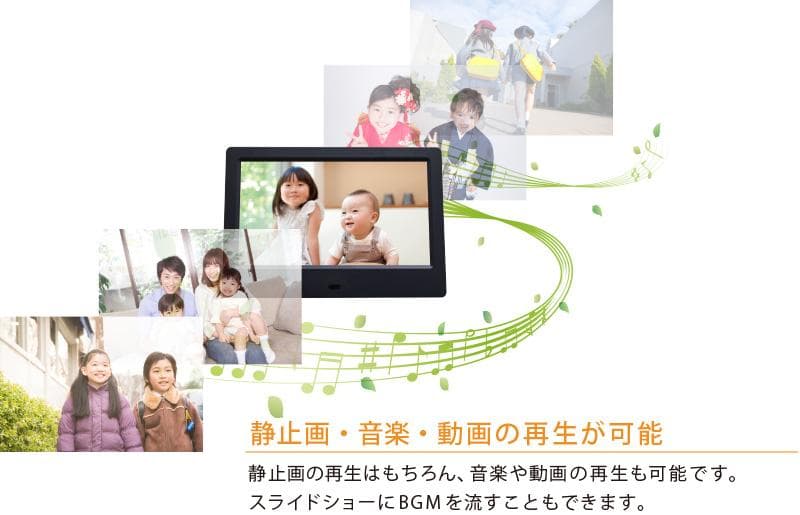 グリーンハウス 7型 デジタルフォトフレーム ホワイト　７インチ幅約１３ｃｍ