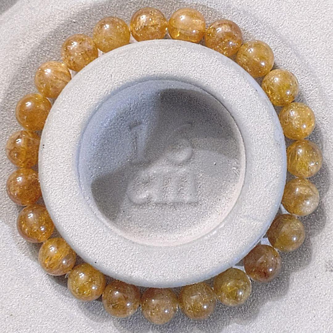 ★ゴールデントルマリン 8ミリ珠 ブレスレットB(SA)