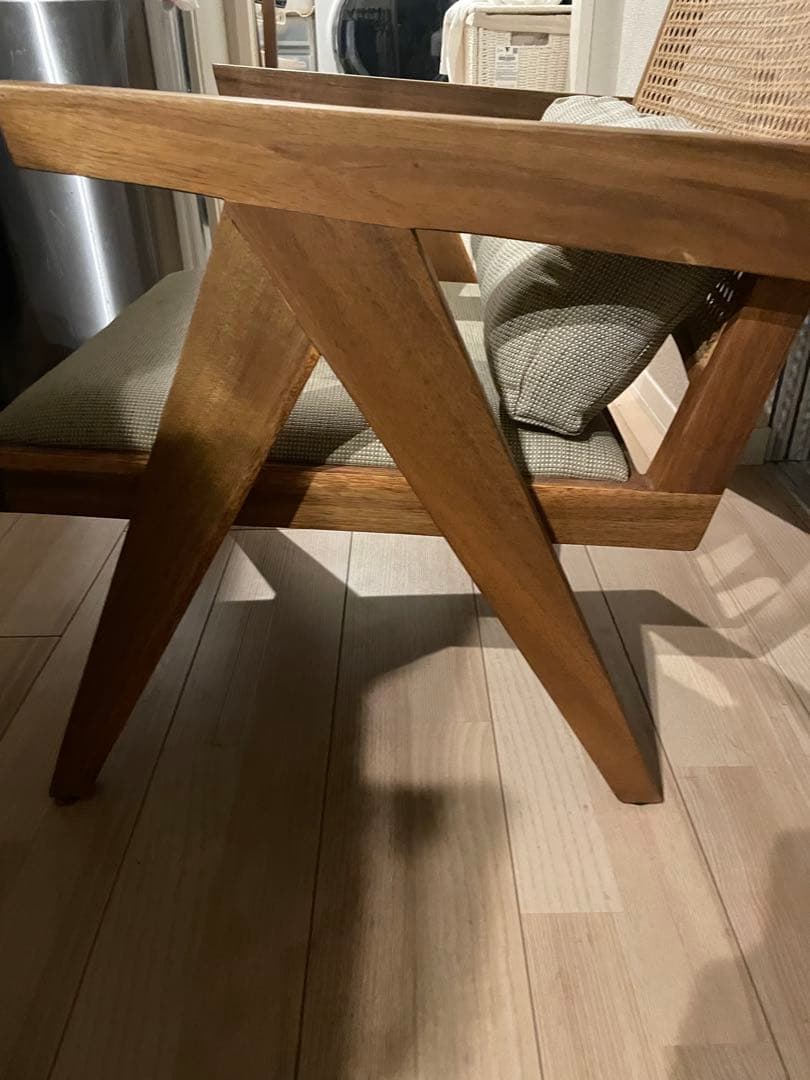 ラタン　ファブリック　ラウンジチェア