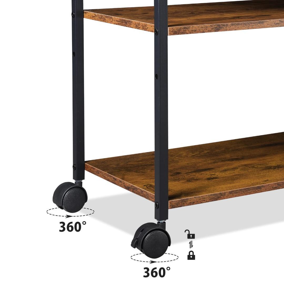 サイドワゴン プリンター台 PC 多機能 キャスター デスク