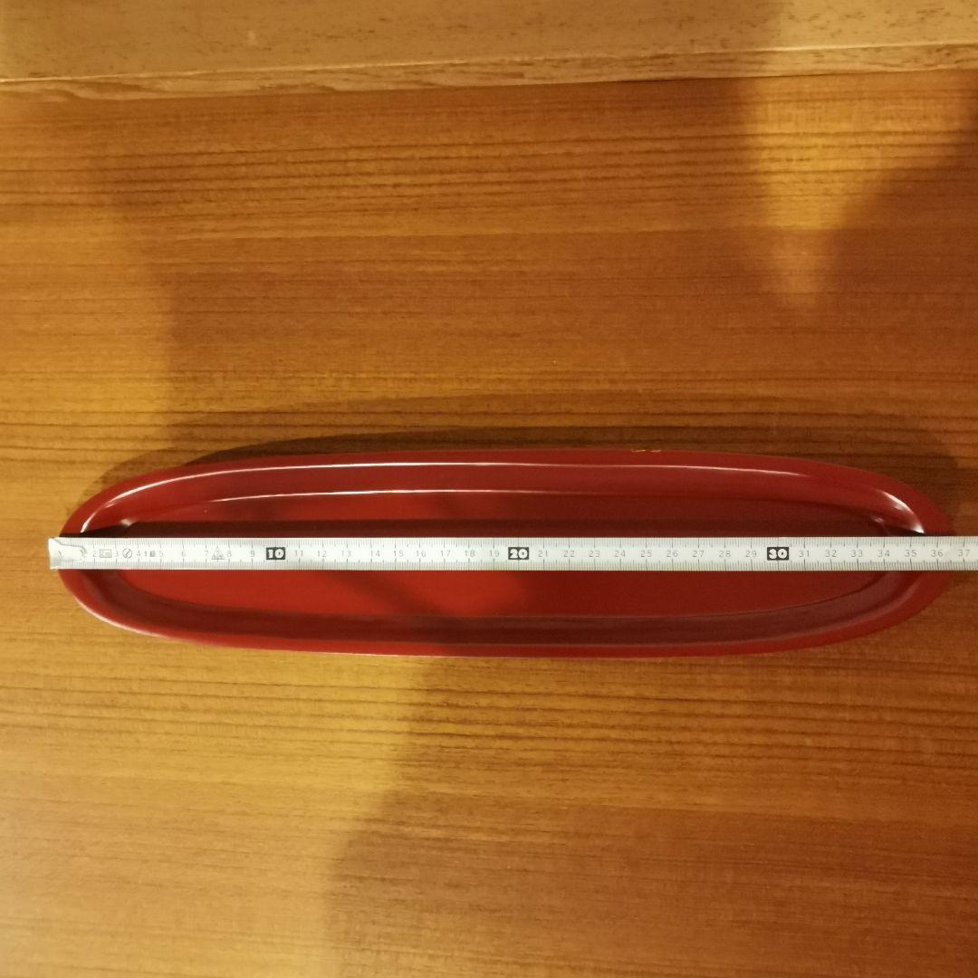 赤 黒 小判トレー サービングプレート 30cm 漆器 細長 横長 朱 - メルカリ