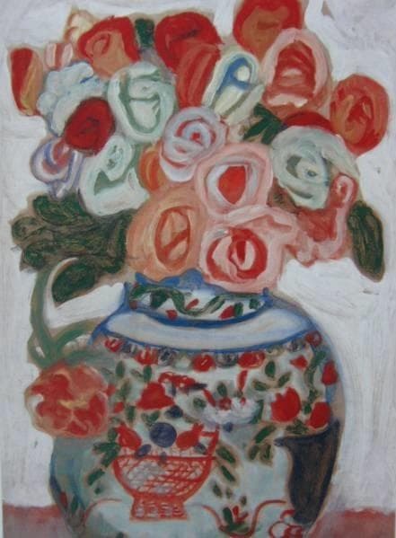 梅原龍三郎、【ばら】、希少な大判額装用画集より、美品、日本人画家、新品額装付