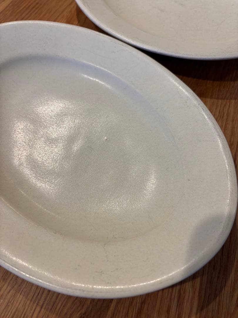 Awabi ware オーバル皿M アイボリー2枚セット アワビウェア 岡本純一