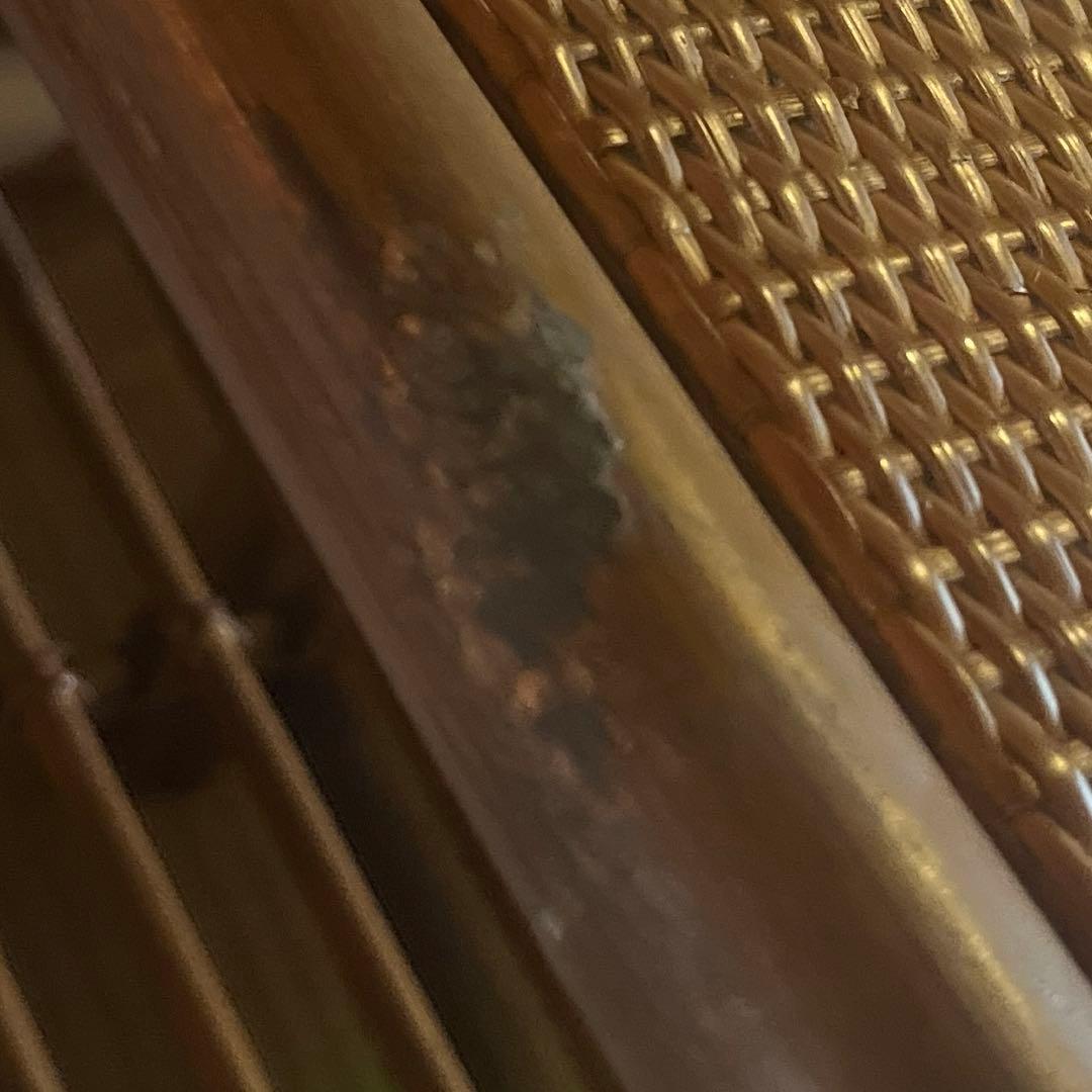 テレフォンベンチ 籐 ラタン インテリア 昭和レトロ 椅子 テーブル