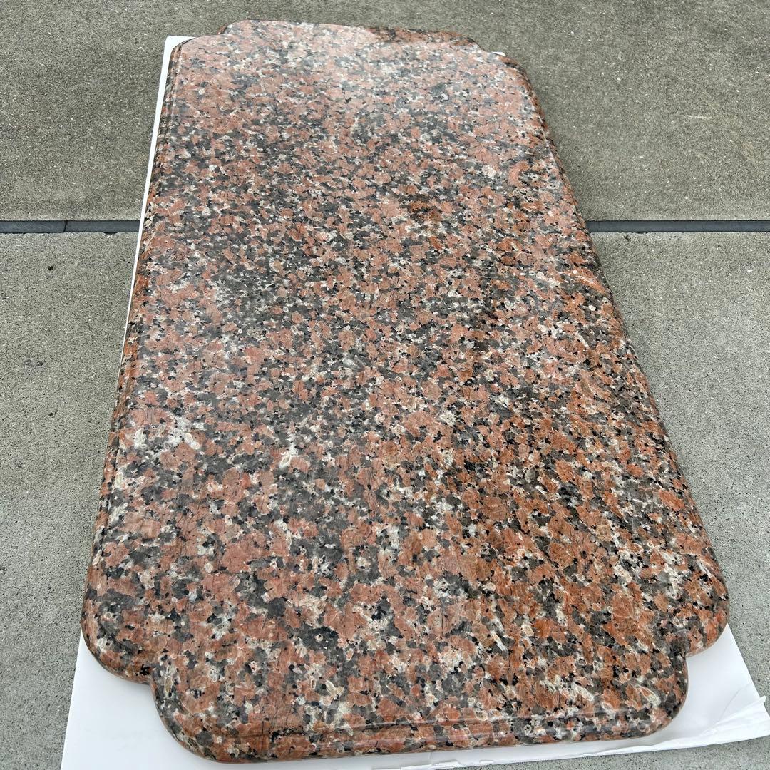 御影石　花崗岩　テーブル　台座持ち手加工あり　天板仕上げ　天板台座合わせ加工あり