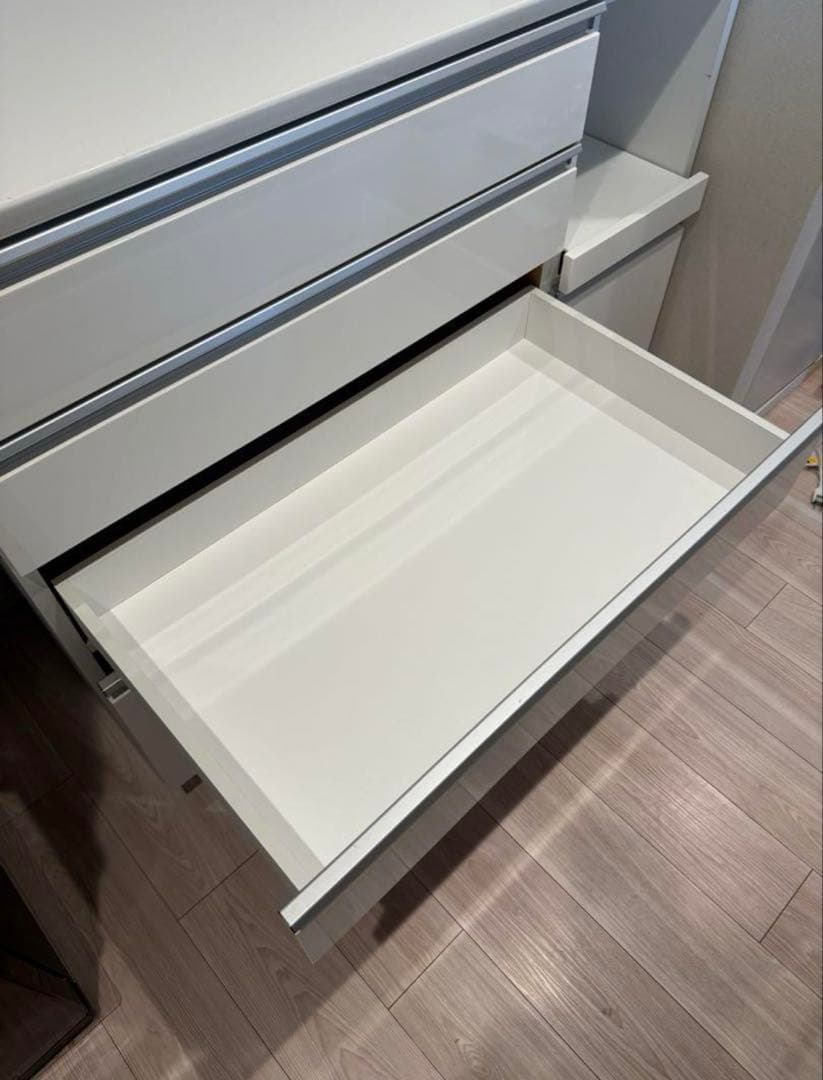 ニトリ　カップボード【レジューム120-2QH-R WH】