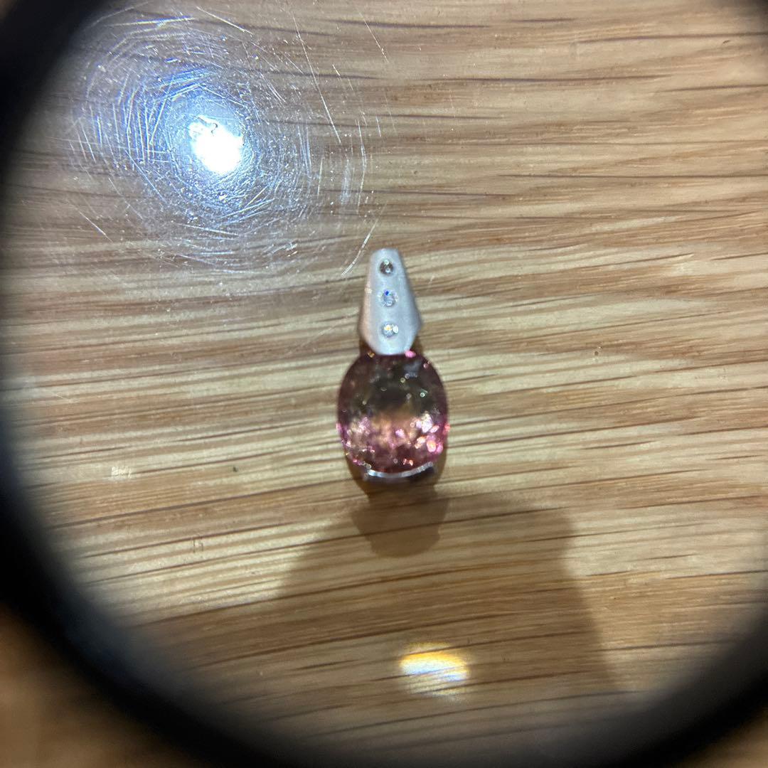バイカラートルマリン　ペンダントトップ　3.8ct プラチナ　ダイヤ