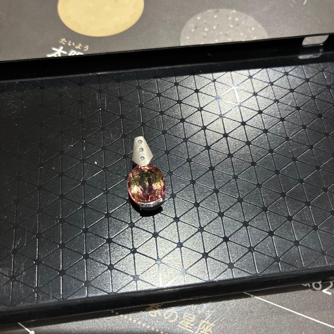 バイカラートルマリン　ペンダントトップ　3.8ct プラチナ　ダイヤ