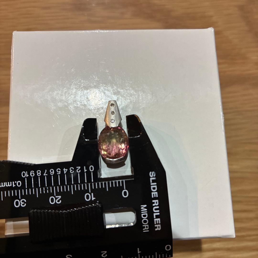 バイカラートルマリン　ペンダントトップ　3.8ct プラチナ　ダイヤ
