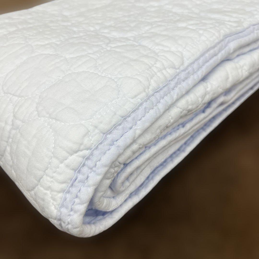 西川　3層脱脂綿パッドシーツ　すべて綿100% ダブル　敷きパッド　0.74