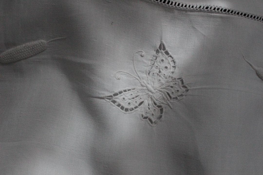 フランスアンティーククッションカバー France Antique \"P・F\"蝶