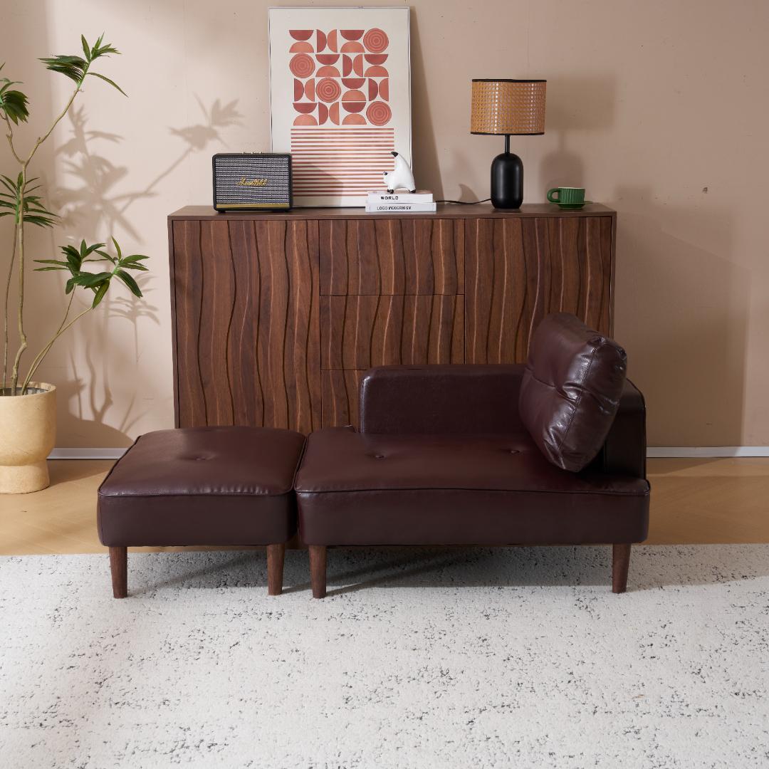 超人気！2-3人掛 Ｌ字 けソファー 自由レイアウト左右に使える Brown