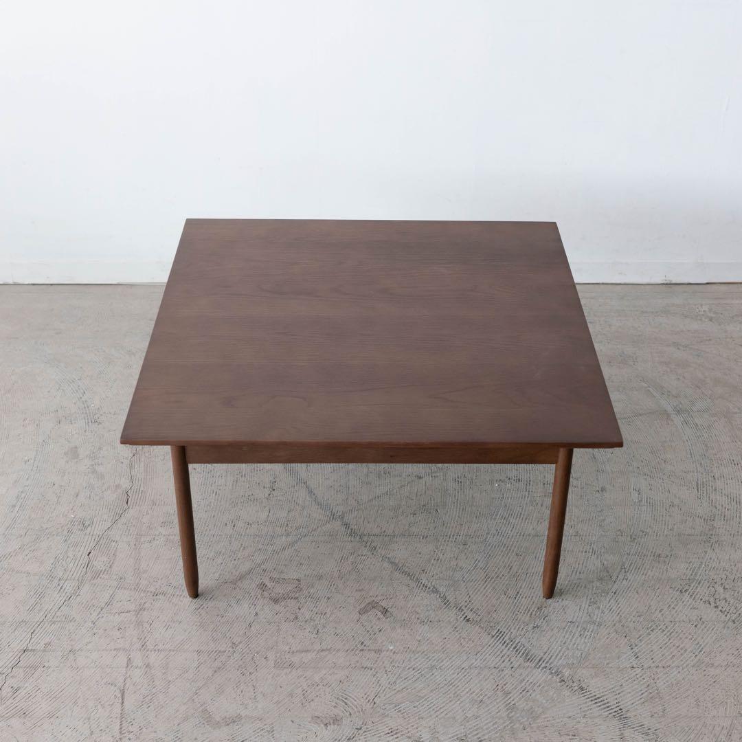 オーク材　正方形　テーブル　ブラウン　75cm