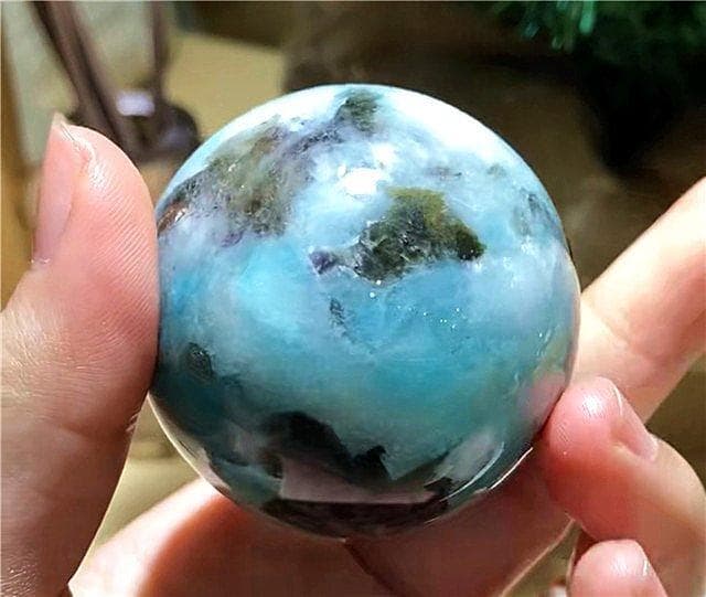 天然アマゾナイト天河石丸玉 B0122/HD/154C