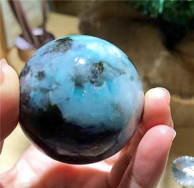 天然アマゾナイト天河石丸玉 B0122/HD/154C