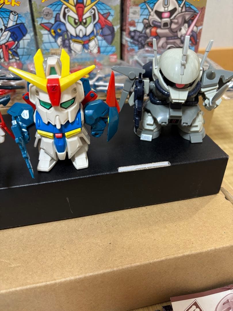 当時物】元祖SDガンダム初期4体セットΖ／ZZ／ザクIII／ヤクト 箱・説