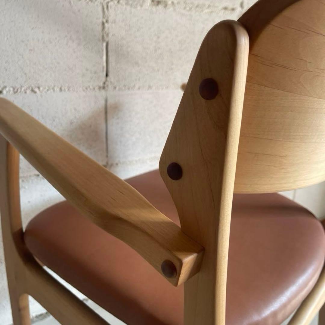 MOMO NATURAL ダイニングチェア アームチェア 本革 オーク無垢 - メルカリ