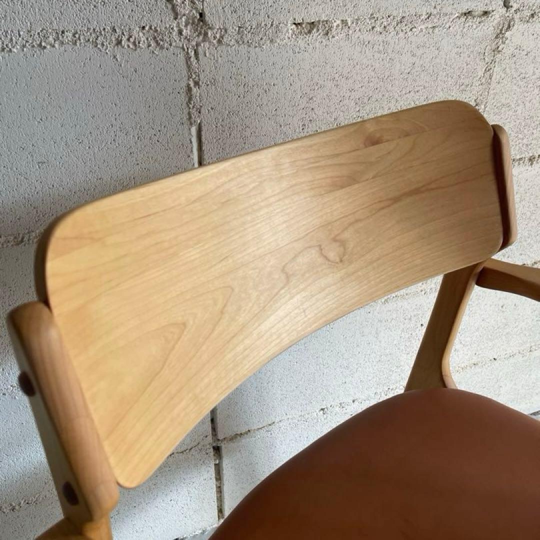 MOMO NATURAL ダイニングチェア アームチェア 本革 オーク無垢 - メルカリ