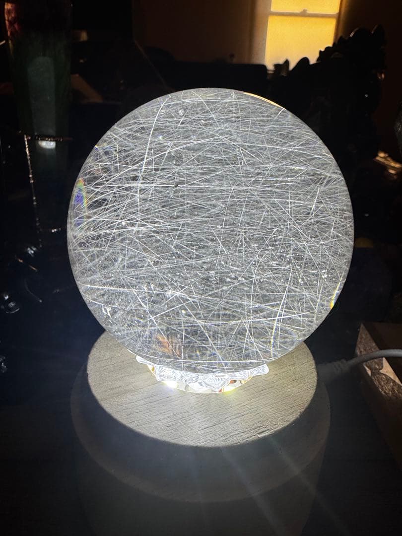 【コレクション】天然水晶 シルバールチルクォーツ 丸玉 7.8cm