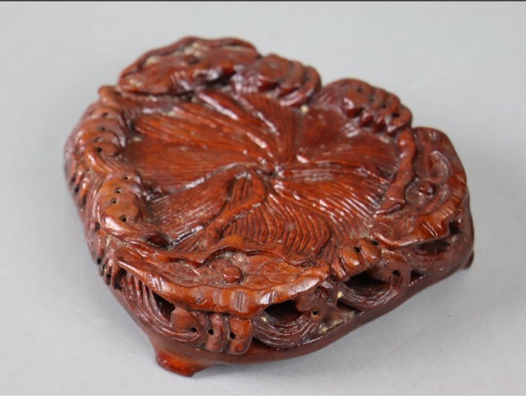 瑪瑙 彫刻 宝珠に三龍 唐木台付 置物 天然石 鑑賞石 細密細工 古美術品