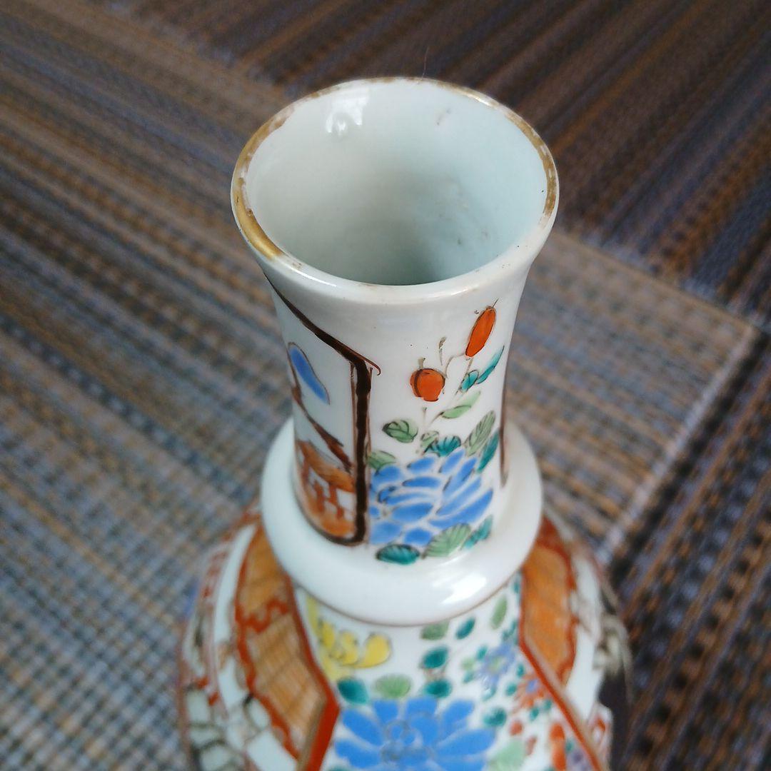 肥碟山信甫造の壺/幕末明治伊万里有田焼田代商会/公家菊