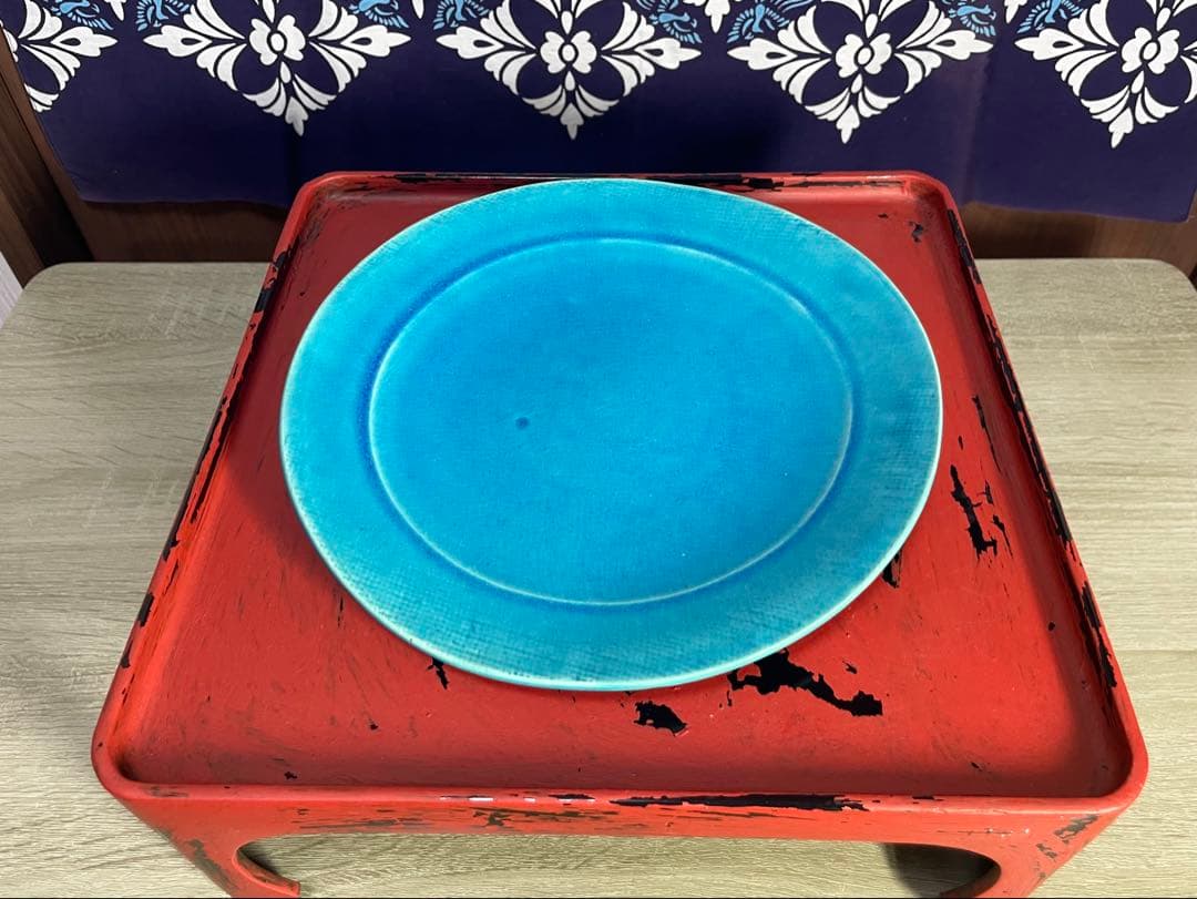 大嶺工房 ペルシャンブルー　リム皿　26㎝