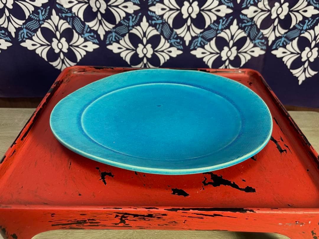 大嶺工房 ペルシャンブルー　リム皿　26㎝