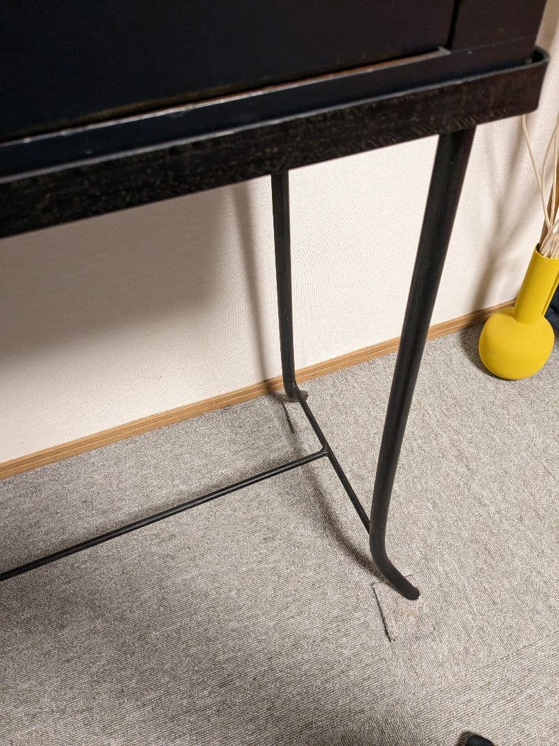 無垢木材・黒アイアン キャビネット