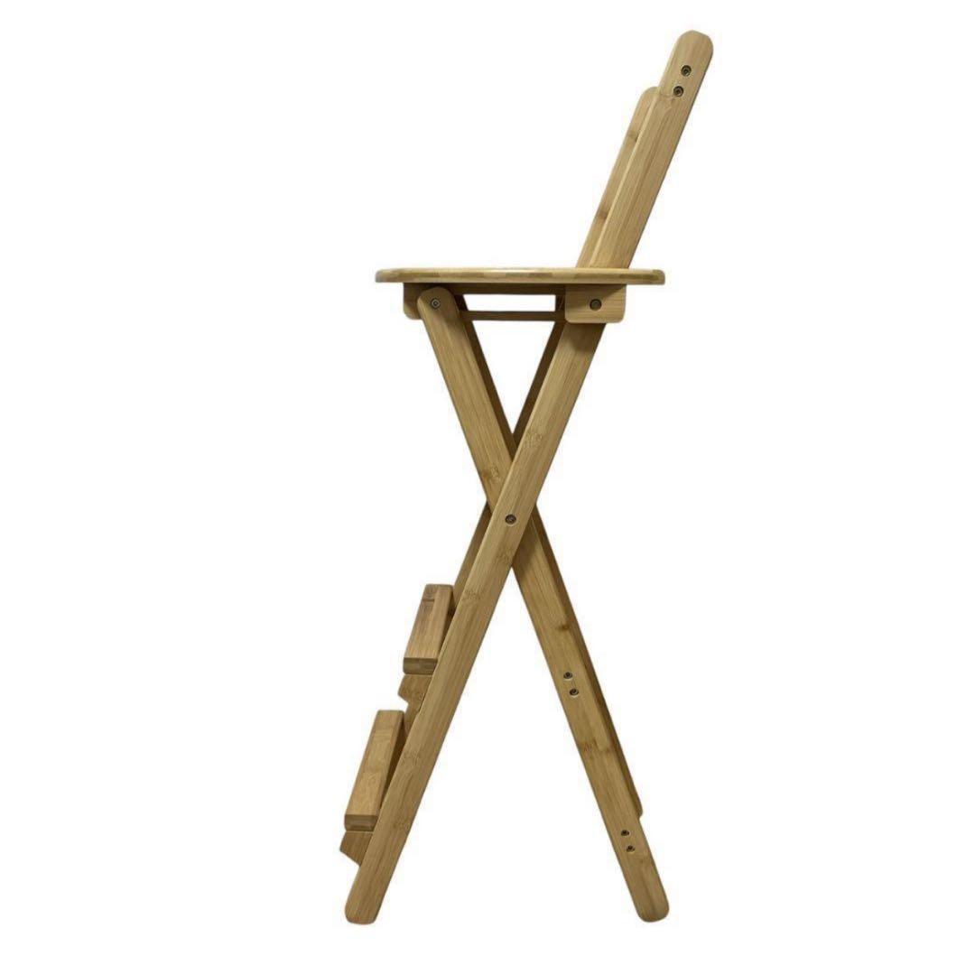 バンブー製折りたたみダイニングチェア ハイチェア 竹製 ハイスツール