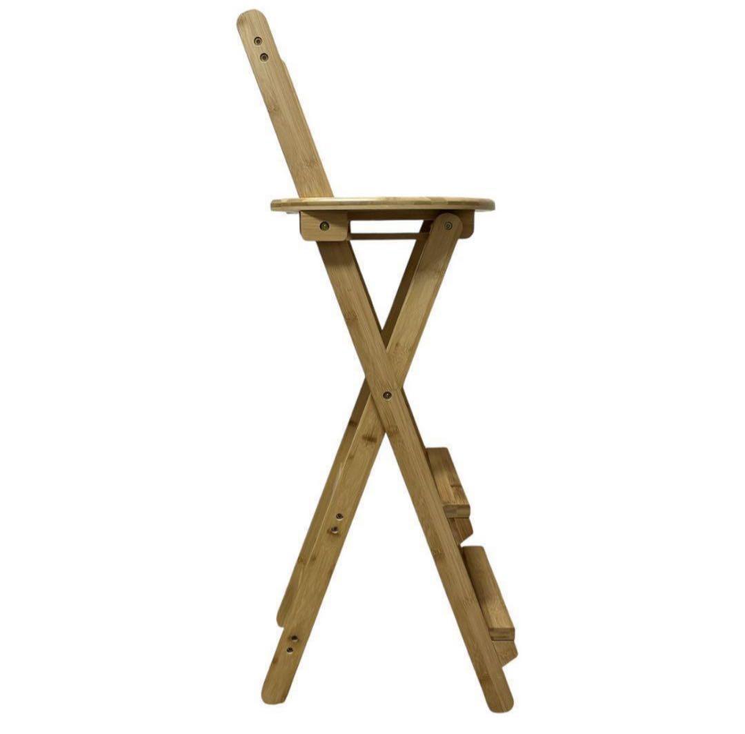 バンブー製折りたたみダイニングチェア ハイチェア 竹製 ハイスツール