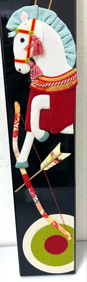 お正月★午★塗り盾★押絵★ちりめん★縁起物★金運★お正月★干支★馬★置物