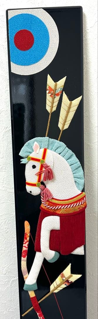 お正月★午★塗り盾★押絵★ちりめん★縁起物★金運★お正月★干支★馬★置物