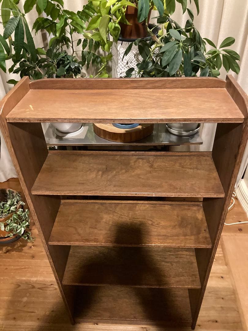 昭和レトロ　木製本棚　中棚5段