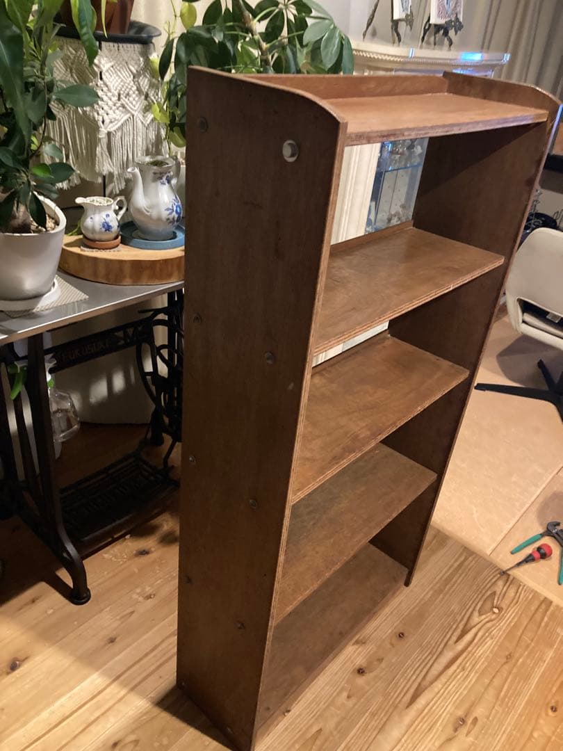 昭和レトロ　木製本棚　中棚5段