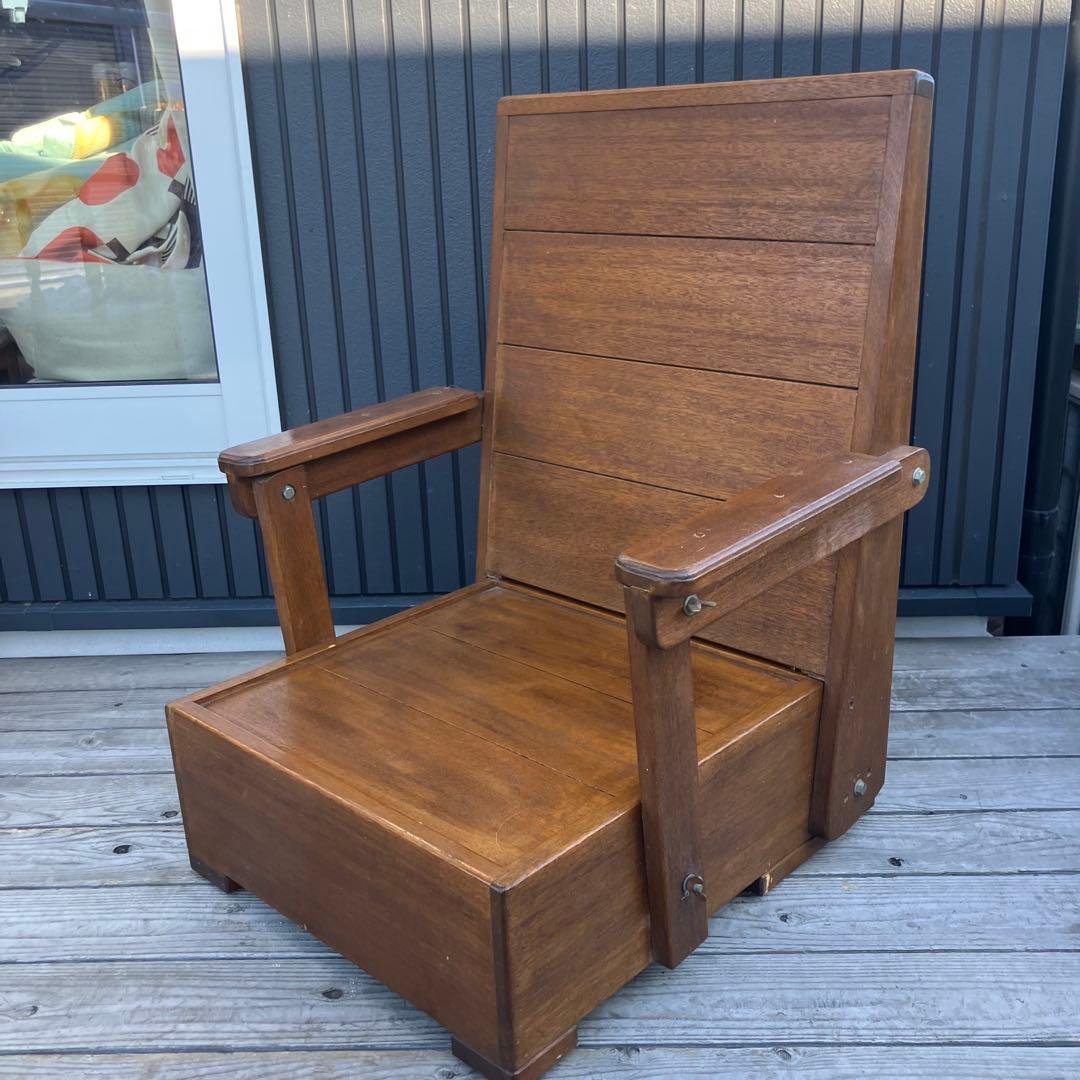 北欧レトロ カントリー 木製アームチェア リクライニングベンチ 一人掛けソファー