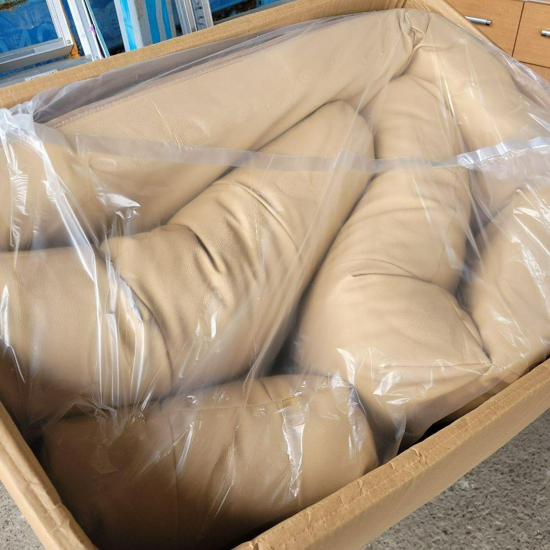 D-【未使用】２人掛けソファーベッド 2WAY 6段階調節 エクルベージュ