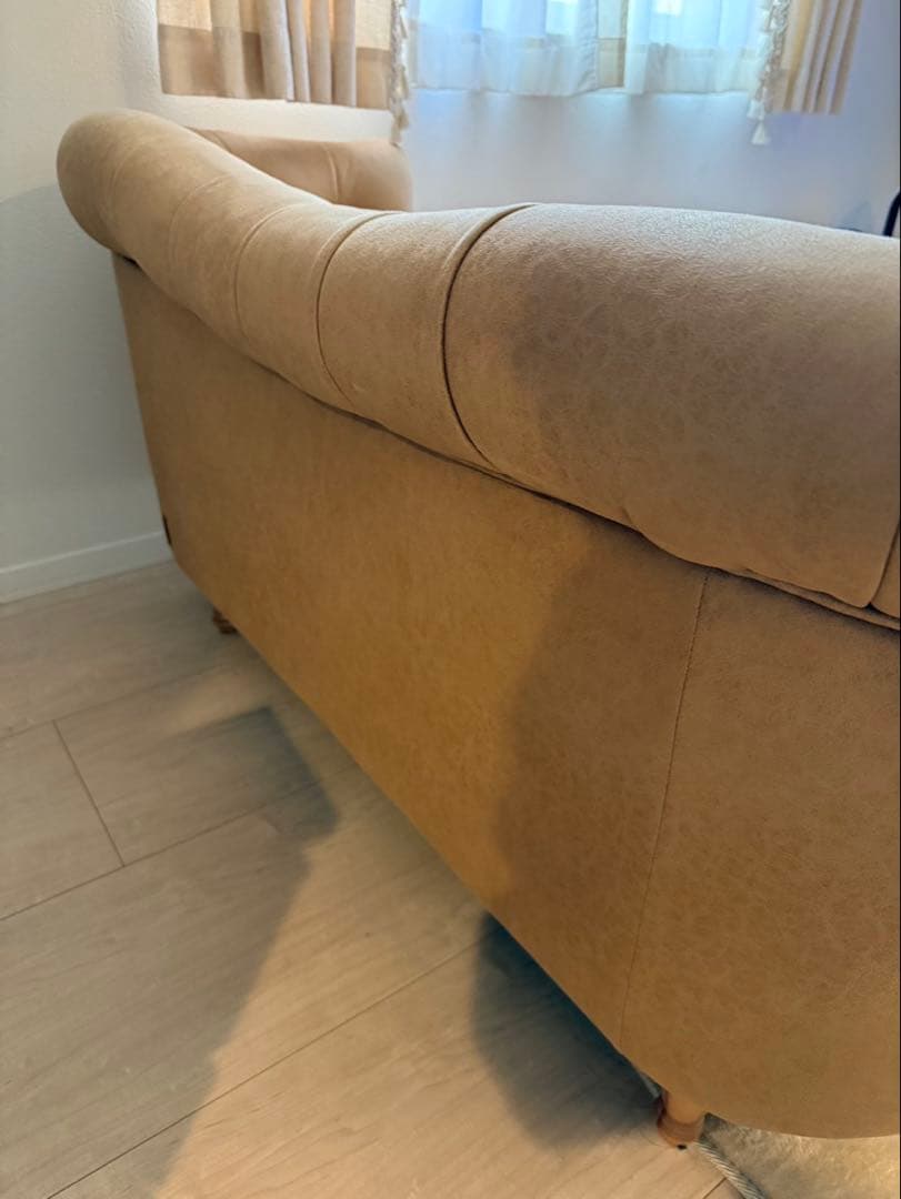 RELAX FORM 関家具 チェスターフィールド風2人掛けソファ　ファブリック