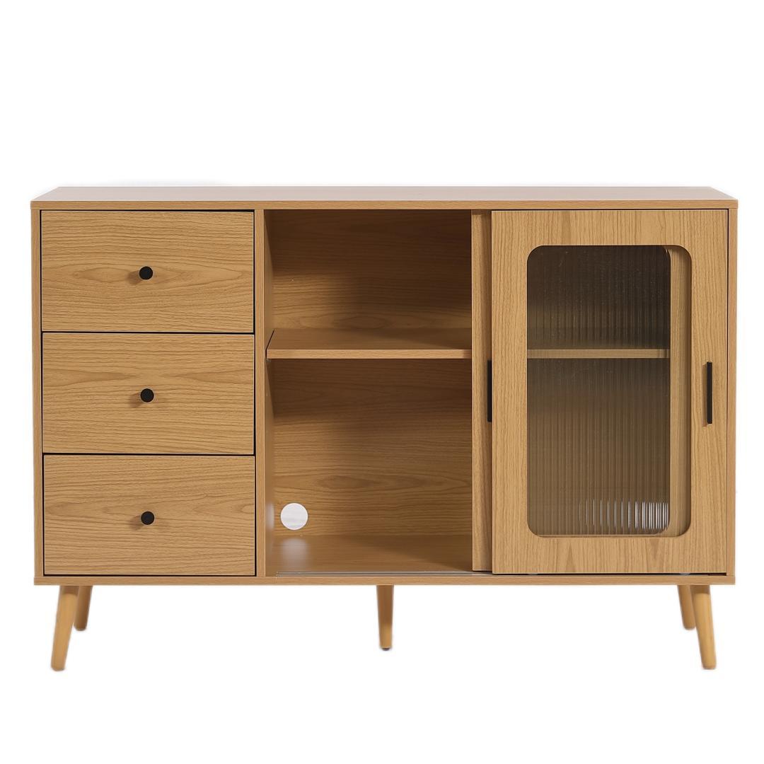 キャビネット　サイドボード　扉付き　引き出し付き　リビング収納　NATURAL