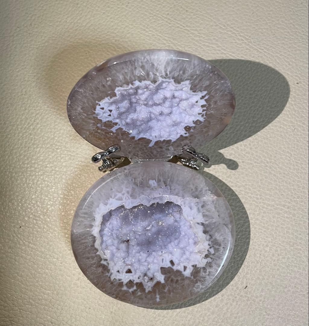 トレジャー瑪瑙 ドゥルージーアゲート 聚宝盆 雪模様 シュガー 恋愛運 ラッキー