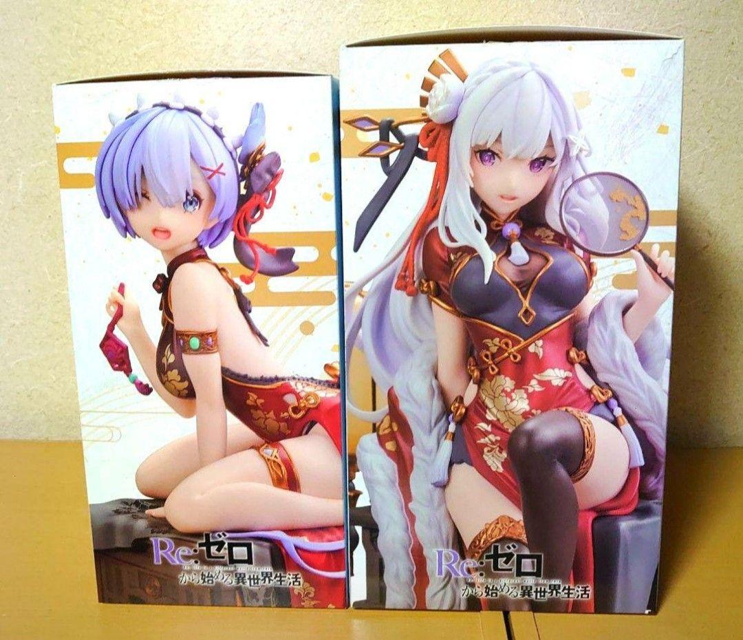 新品未開封リゼロ エミリア レム 優雅美人 2024 新春ver. フィギュア