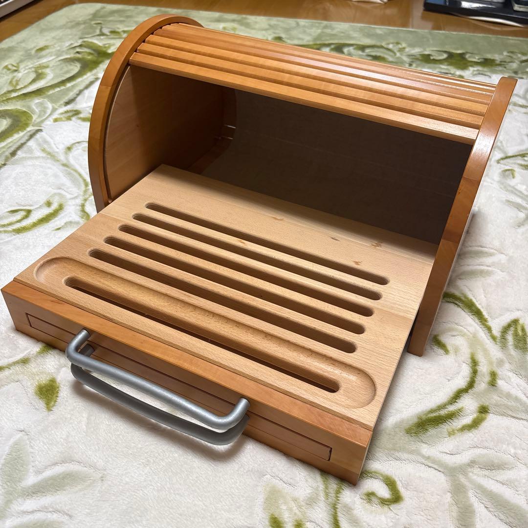 希少Mitheis木製 ブレッドケース／カッティングボード／クズ受けトレイ