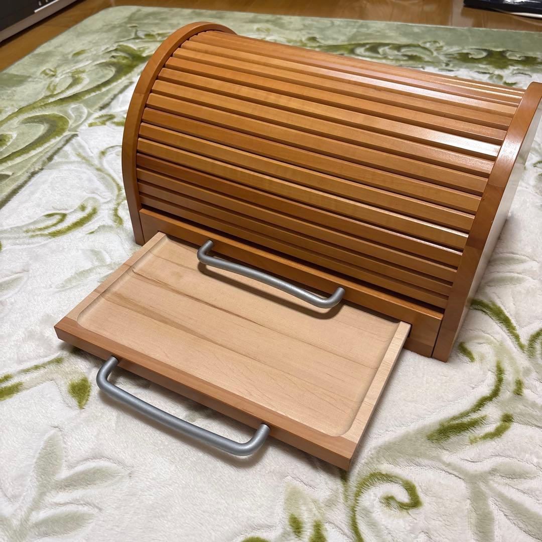 希少Mitheis木製 ブレッドケース／カッティングボード／クズ受けトレイ