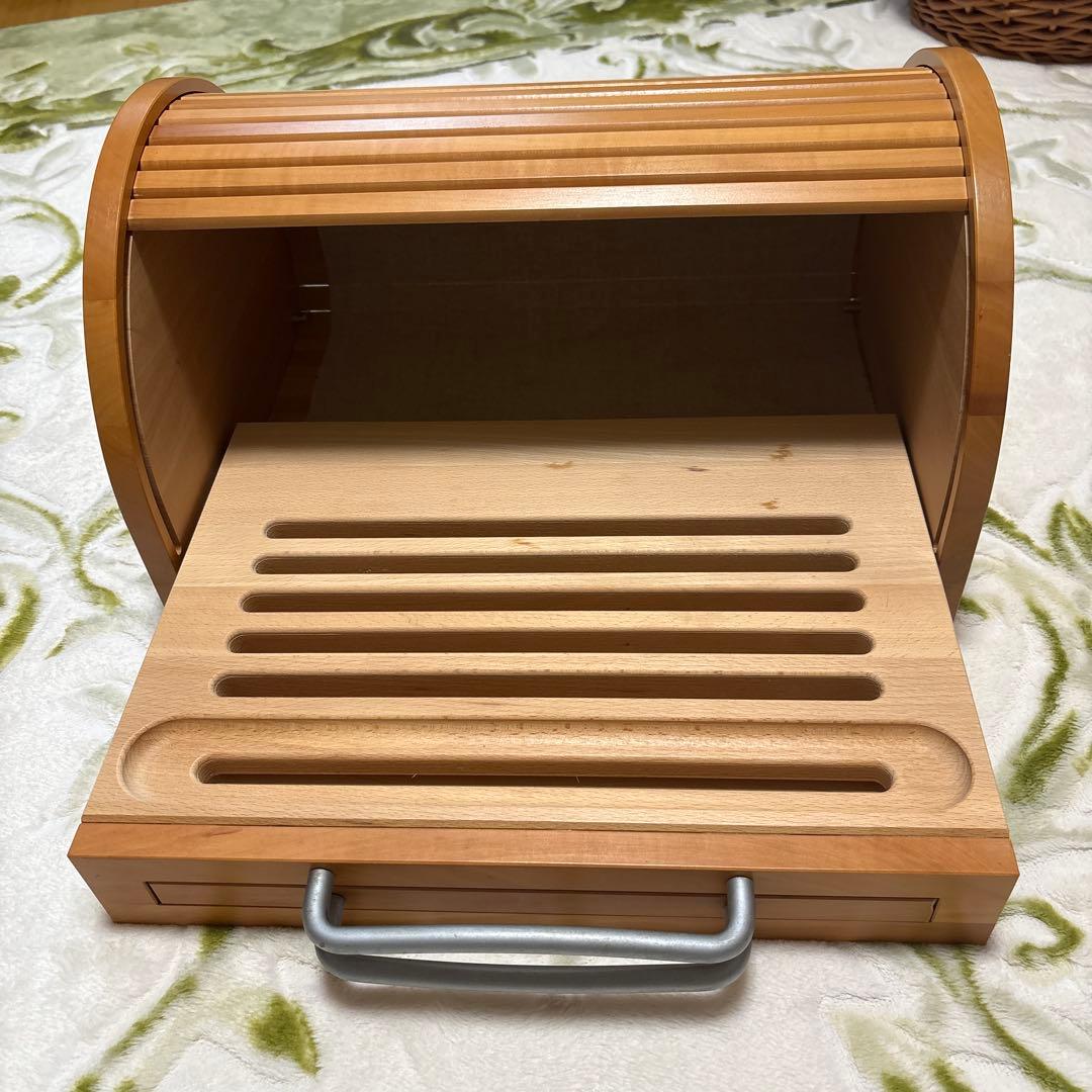 希少Mitheis木製 ブレッドケース／カッティングボード／クズ受けトレイ