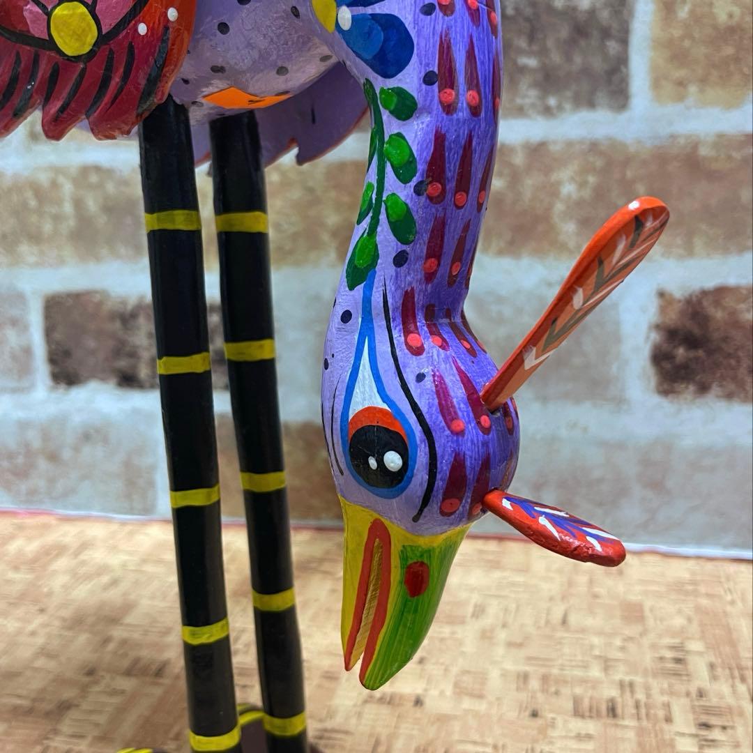メキシコ　木工芸品　アレブリヘス クジャク