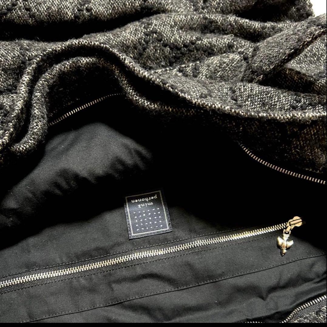 新品タグ付 ミナペルホネン ウール混タンバリン 2wayショルダーバッグ 大